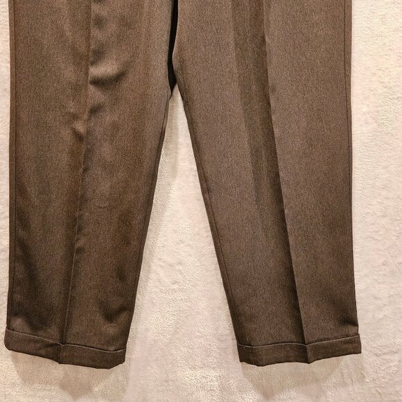 George Pants Mens 34x30 Dark Grey Slacks Pleasted Cuffed hidden elastic - Picture 12 of 16